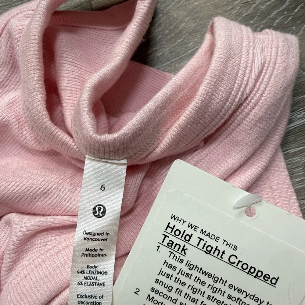 Lululemon Hold Tight Cropped Tank Top - Flush Pink - Picture 3 of 3